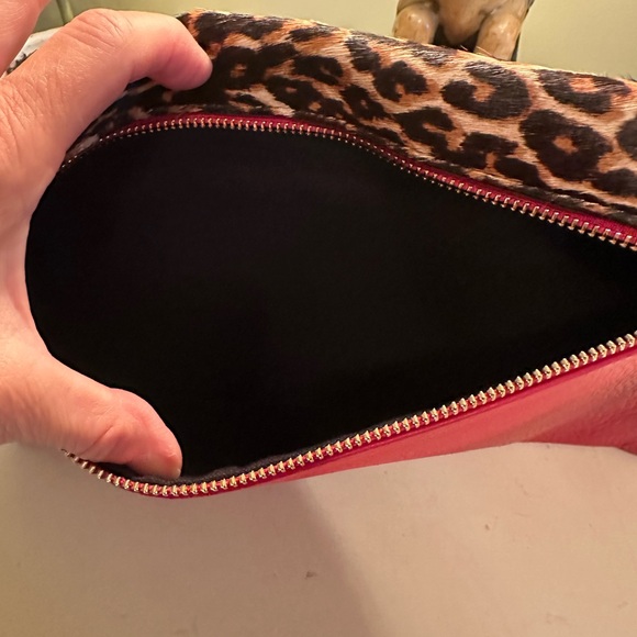 Mark and Graham leopard and red leather clutch - Picture 4 of 10
